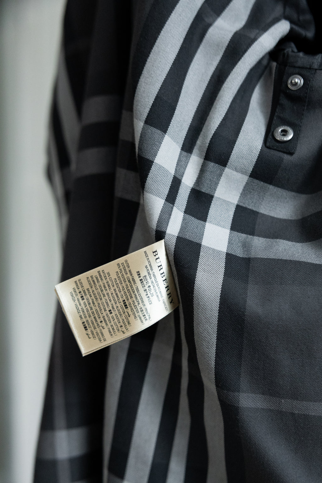 Burberry Check Lined Car Coat