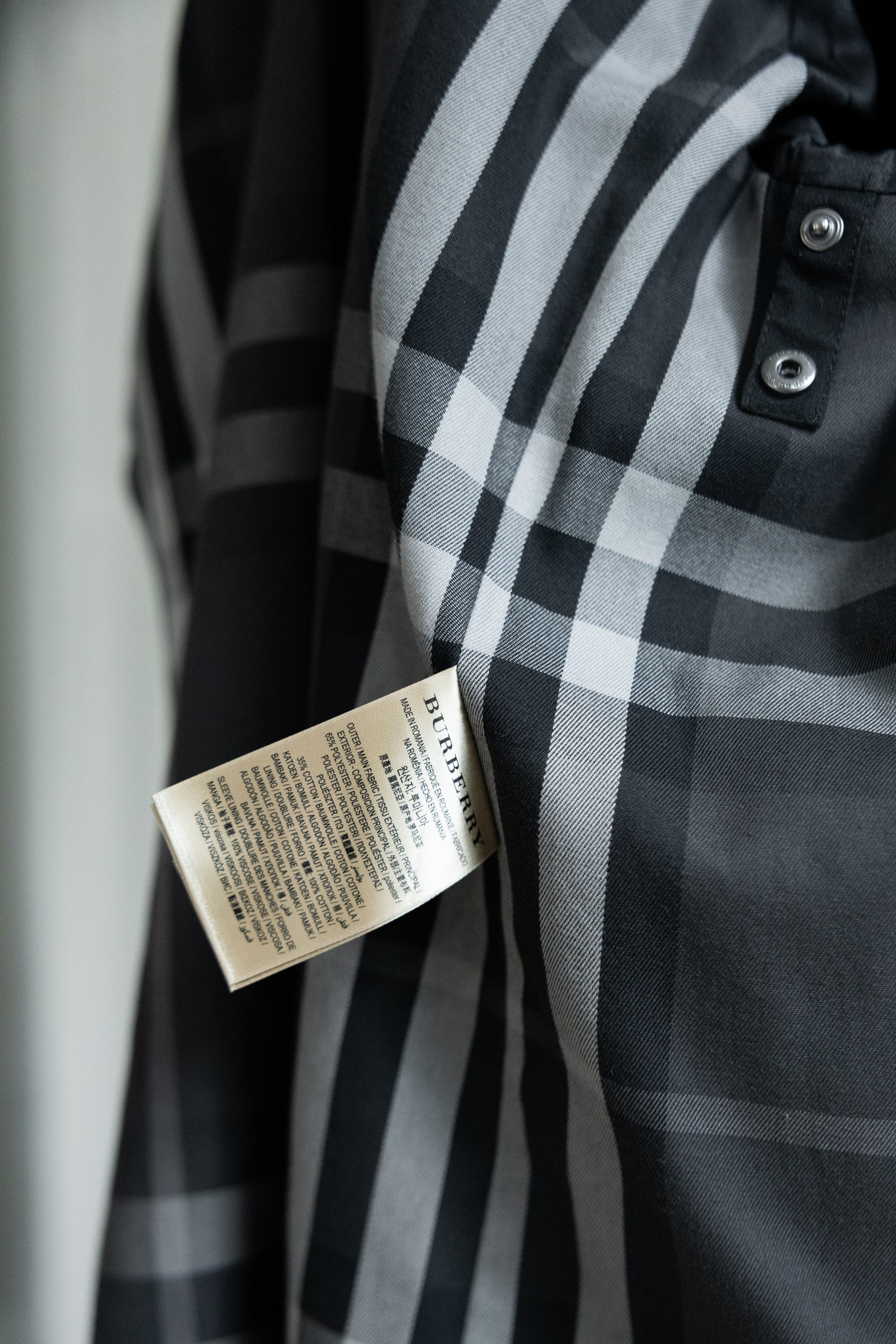 Burberry Check Lined Car Coat