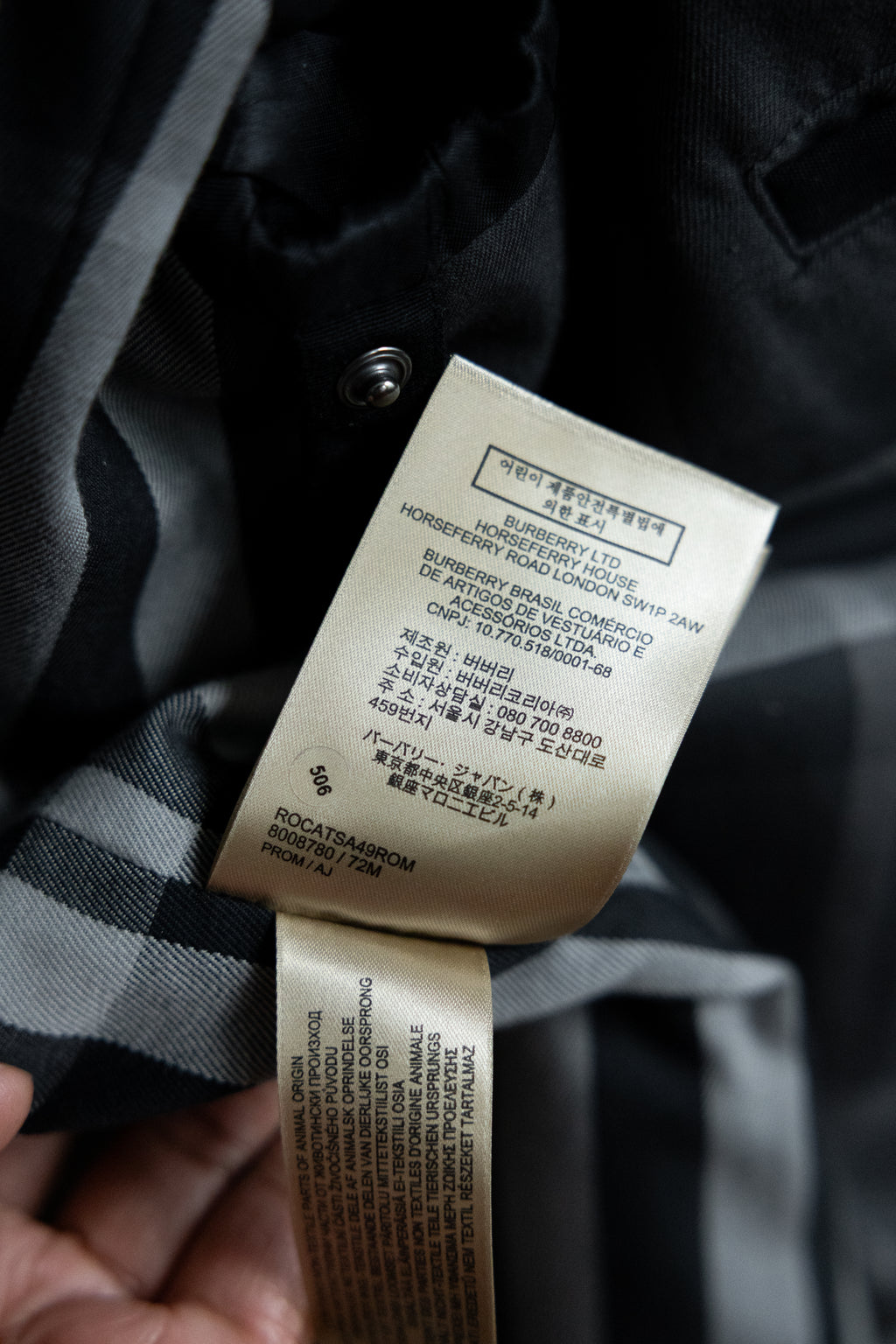 Burberry Check Lined Car Coat