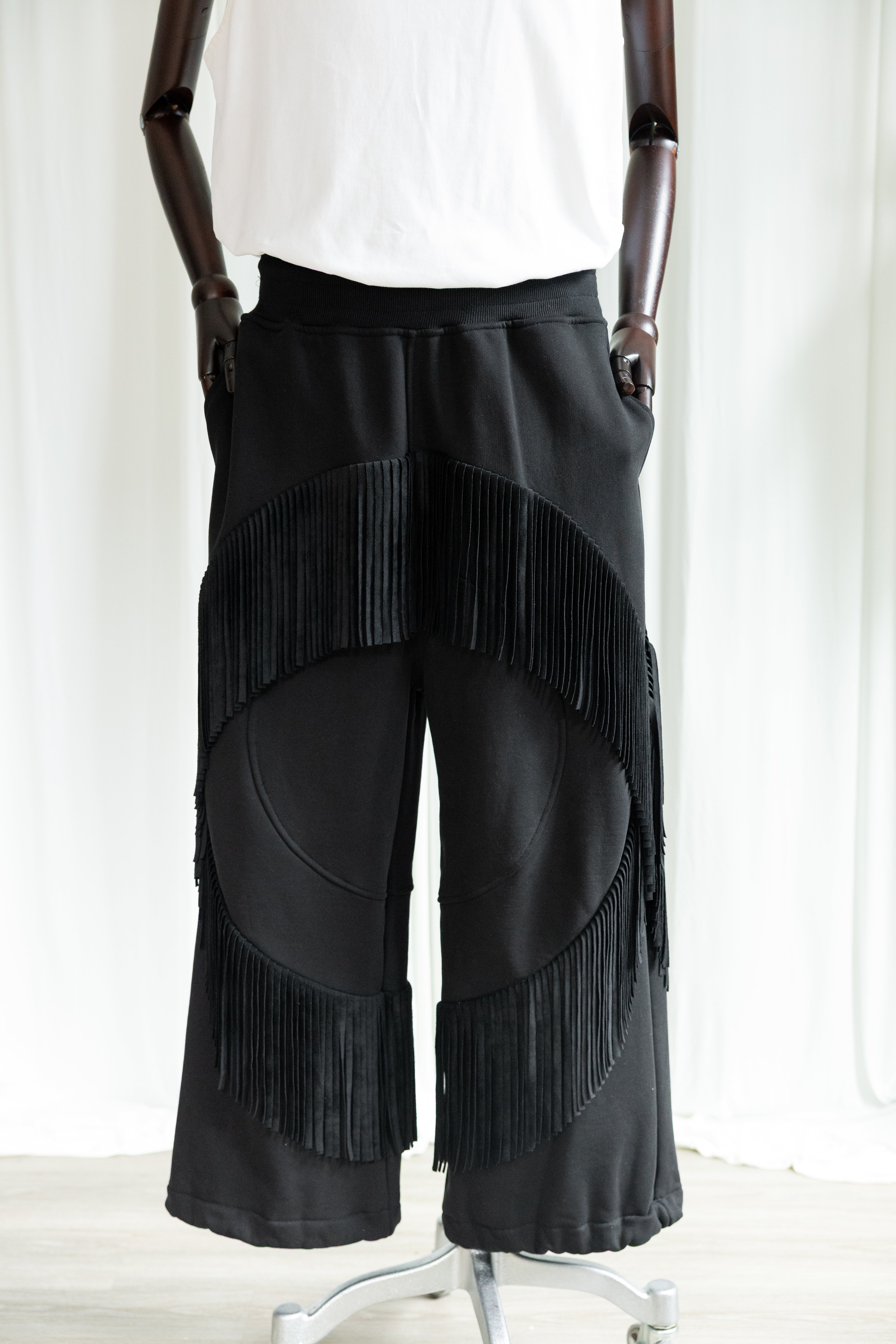 KIMYO Fringed Sculptural Sweatpants