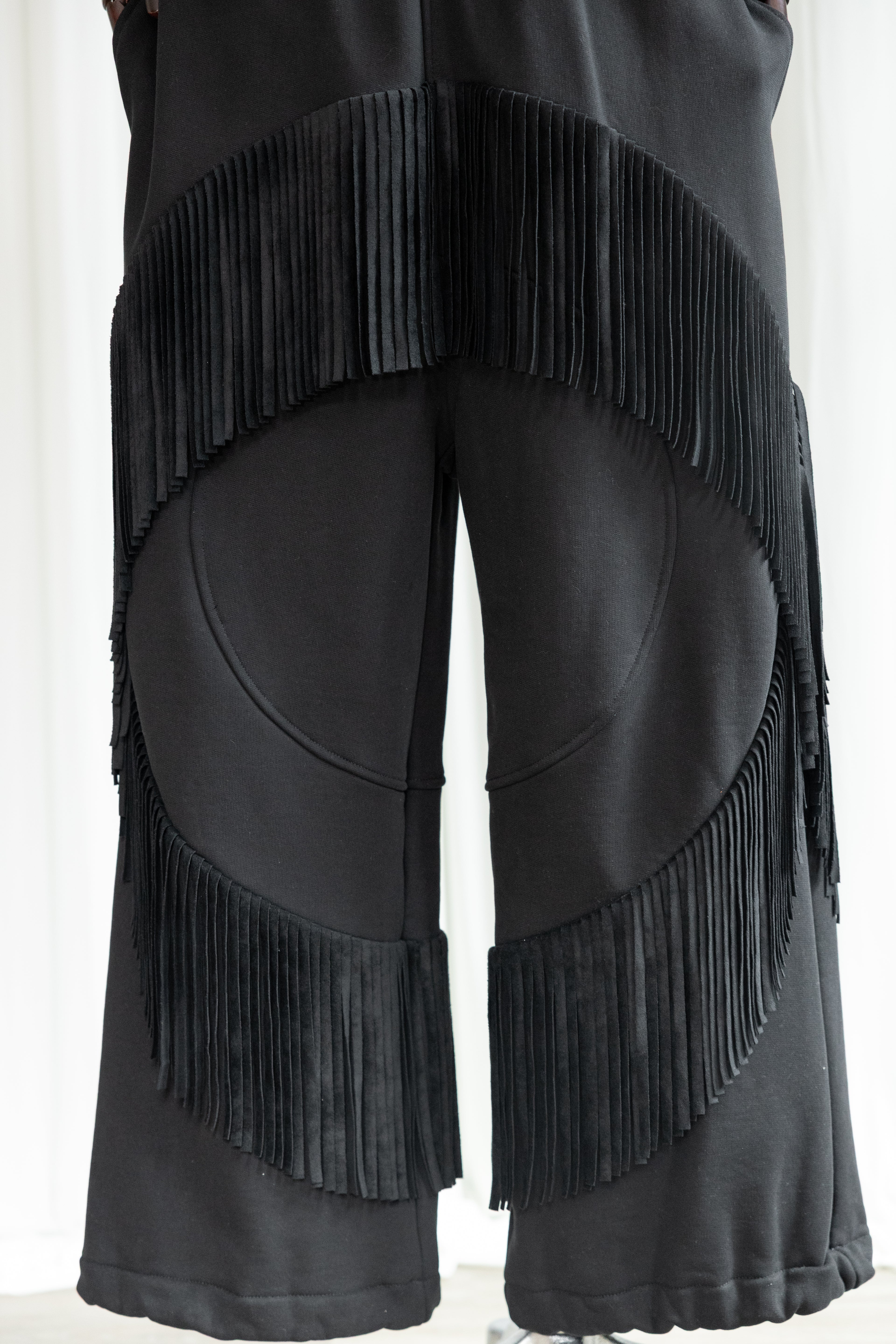 KIMYO Fringed Sculptural Sweatpants