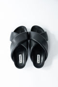 Jil Sander Padded Cross Strap Leather Slide Sandals