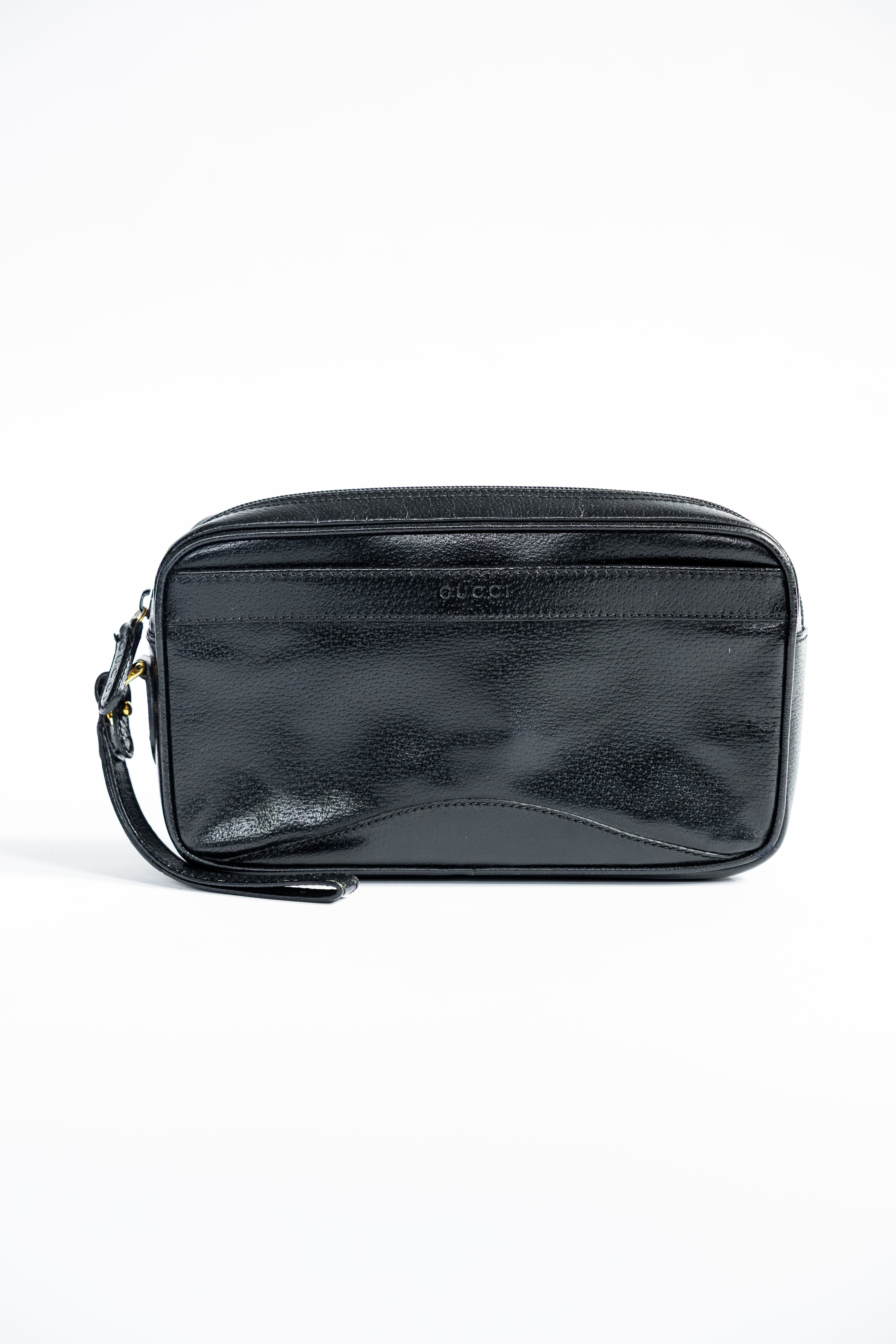 Gucci Vintage Leather Zip Pouch