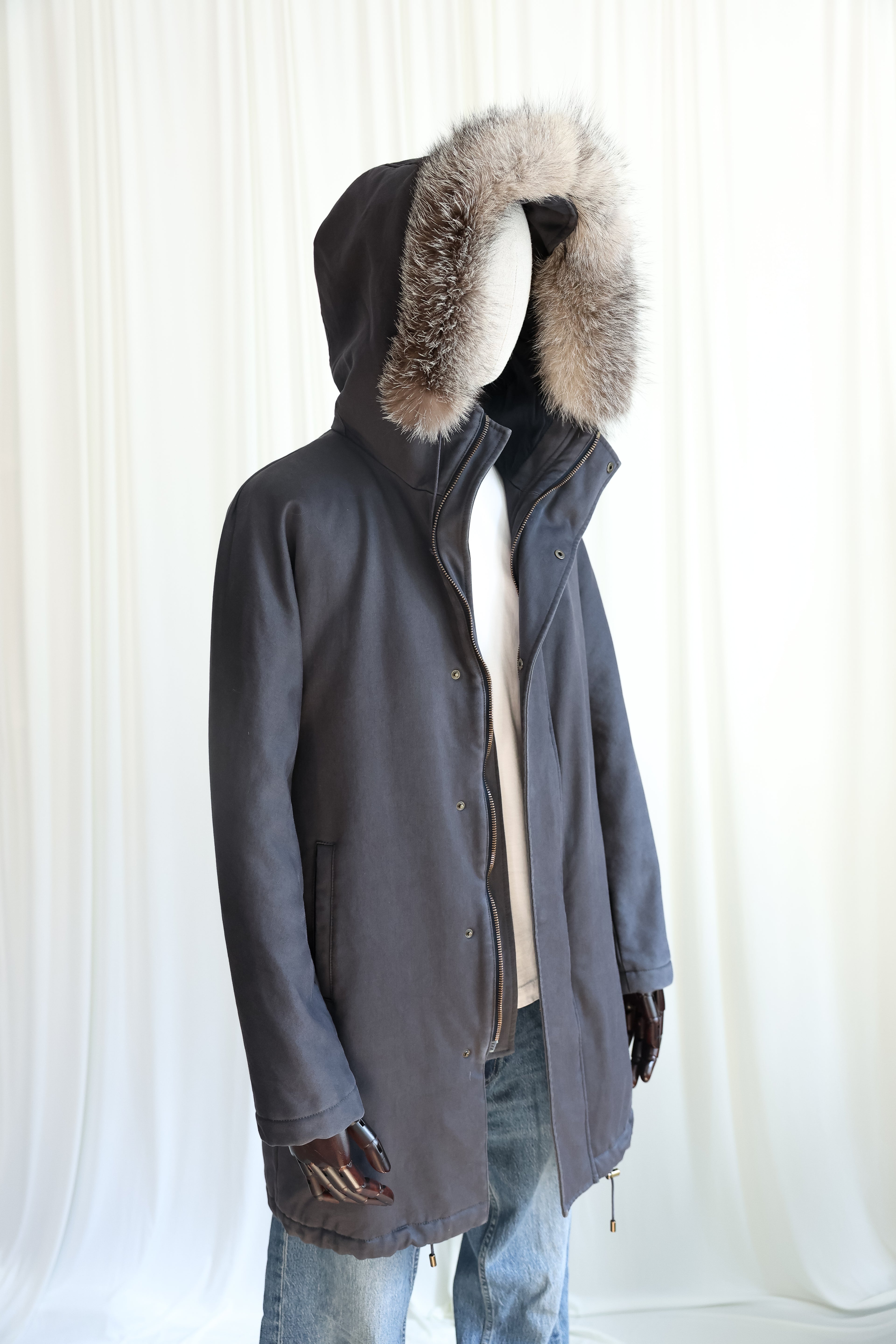 Lanvin Luxury Fur-Trim Hooded Parka